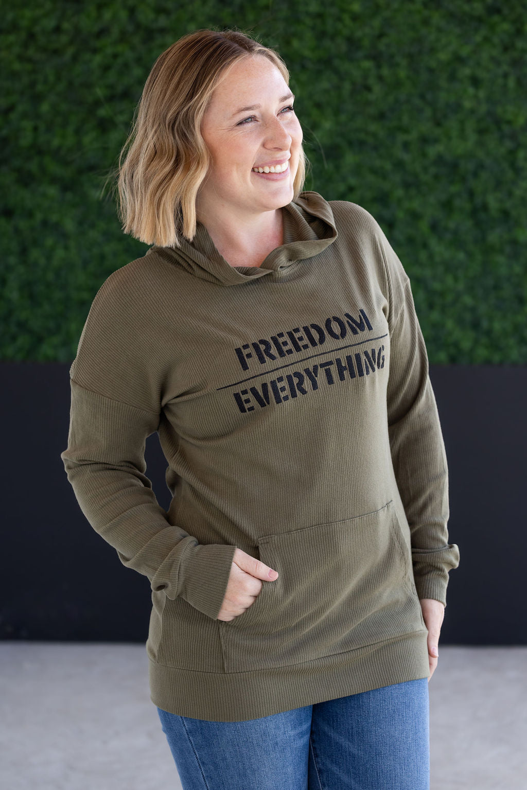 Corrine Embroidered Hoodie - Freedom Over Everything